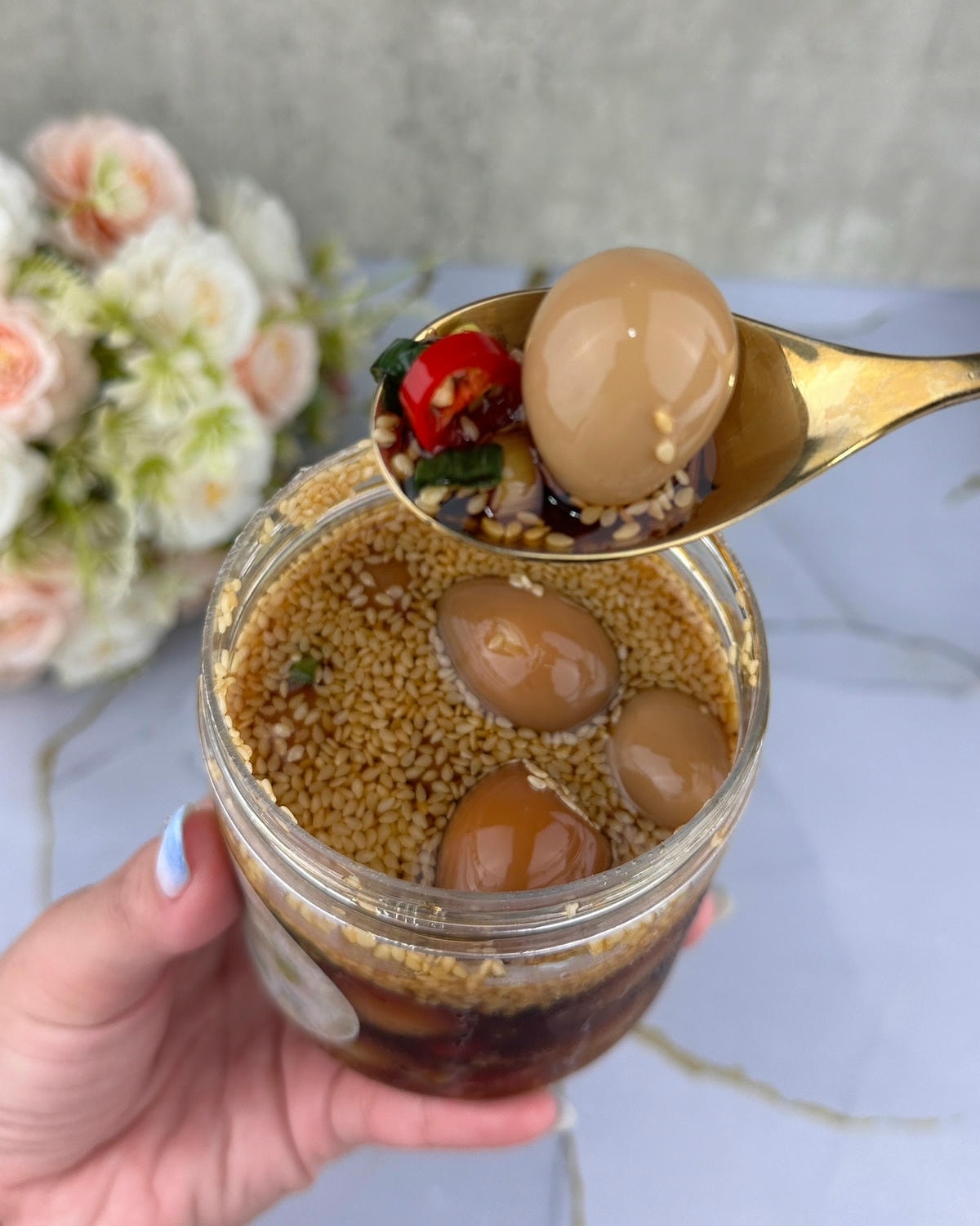 【彰化】宅配美食 韓式手做小菜系列 拾貳月 韓式醬鵪鶉蛋 彰